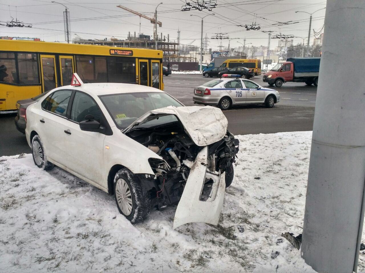 Учебное авто попало в серьезное ДТП в Минске