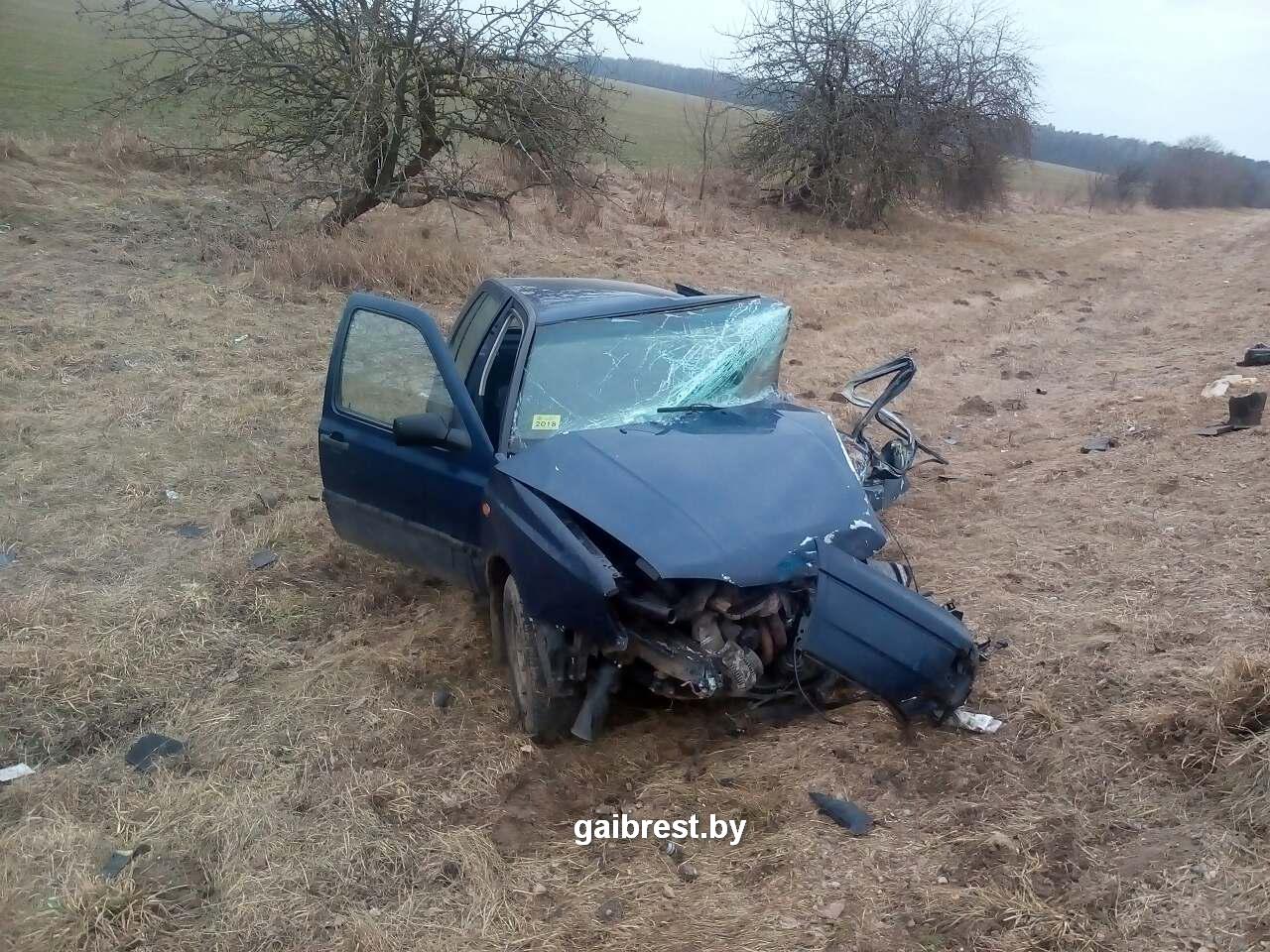 Легковушка попала под молоковоз в Каменецком районе