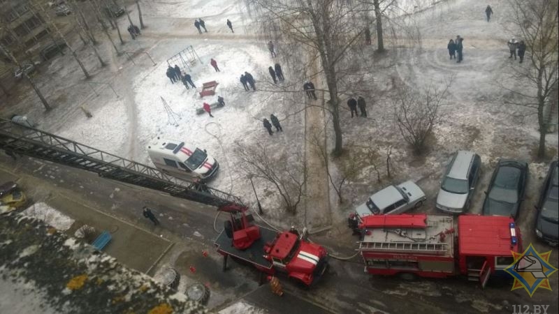 В Новополоцке случился пожар в девятиэтажке
