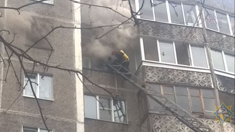 В Новополоцке случился пожар в девятиэтажке