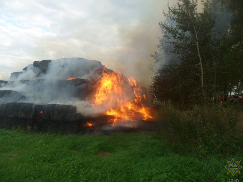 В Жлобинском районе сгорело 45 тонн соломы