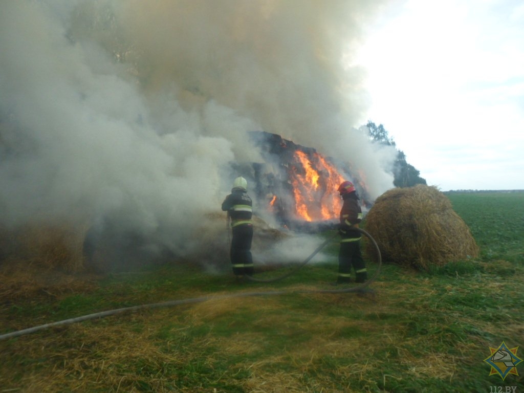 В Жлобинском районе сгорело 45 тонн соломы