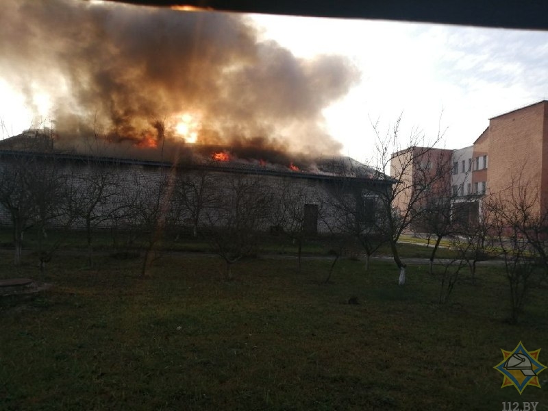 В Климовичах сгорел школьный автобус