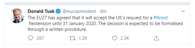 Евросоюз согласовал отсрочку Брекзита до 31 января 2020 года