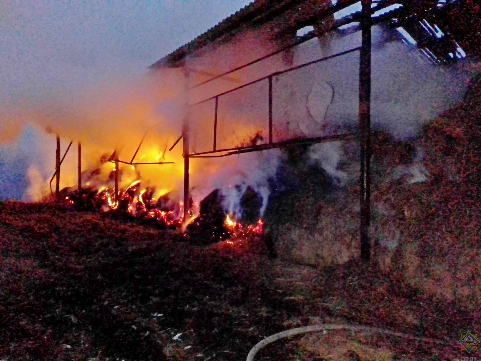 В Лоевском районе сгорело 50 тонн сена