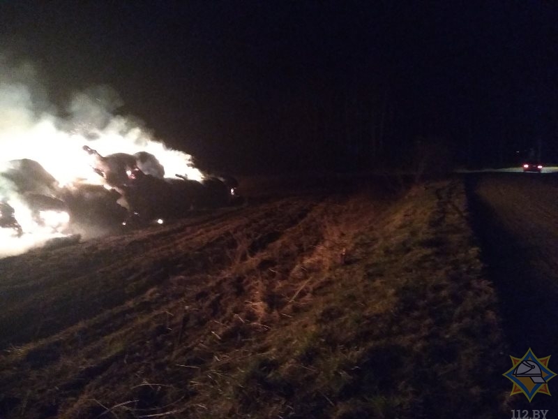 В Толочинском районе сгорело 25 т соломы