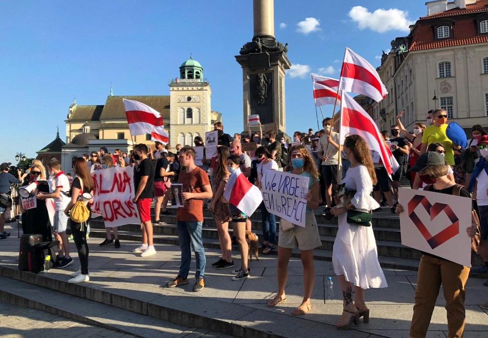 В Варшаве прошла очередная акция солидарности с Беларусью