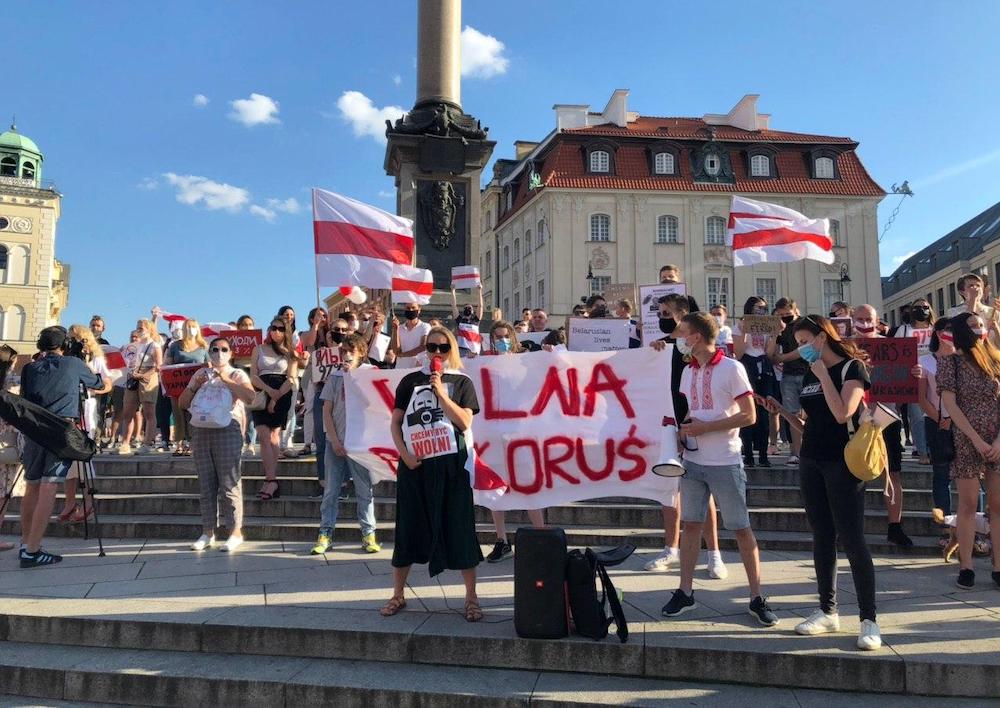 В Варшаве прошла очередная акция солидарности с Беларусью