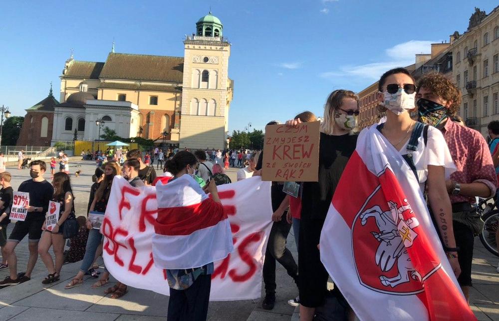 В Варшаве прошла очередная акция солидарности с Беларусью