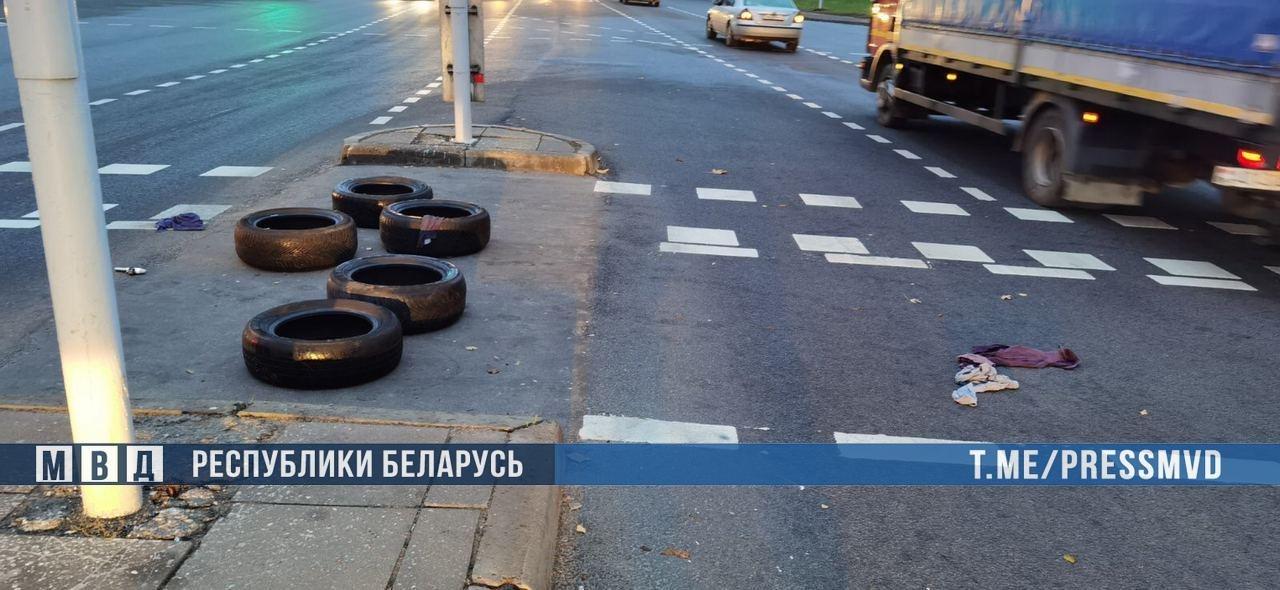 Покрышки горели на дорогах Минска и пригорода