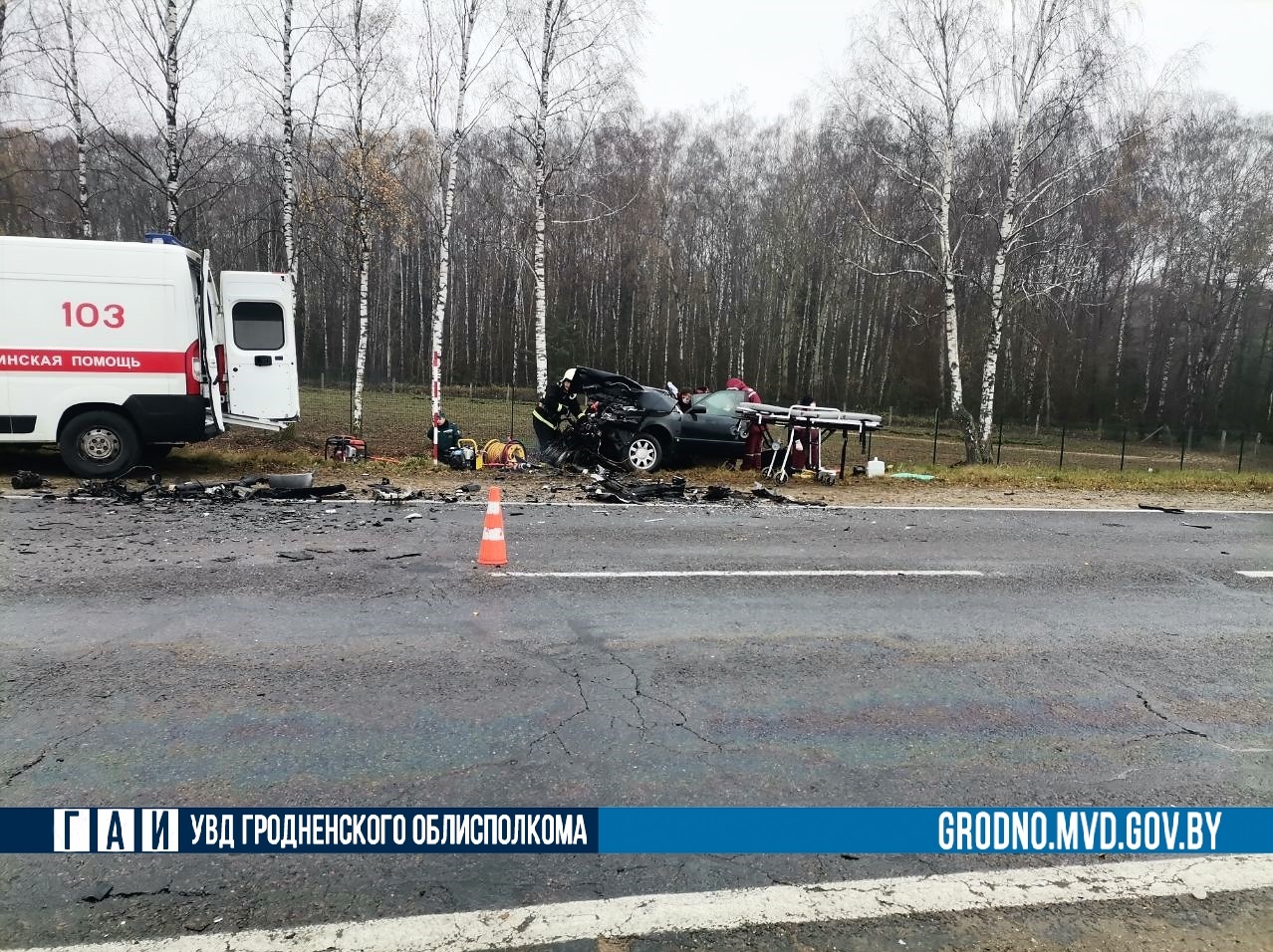 Один человек погиб в лобовом ДТП в Гродненском районе