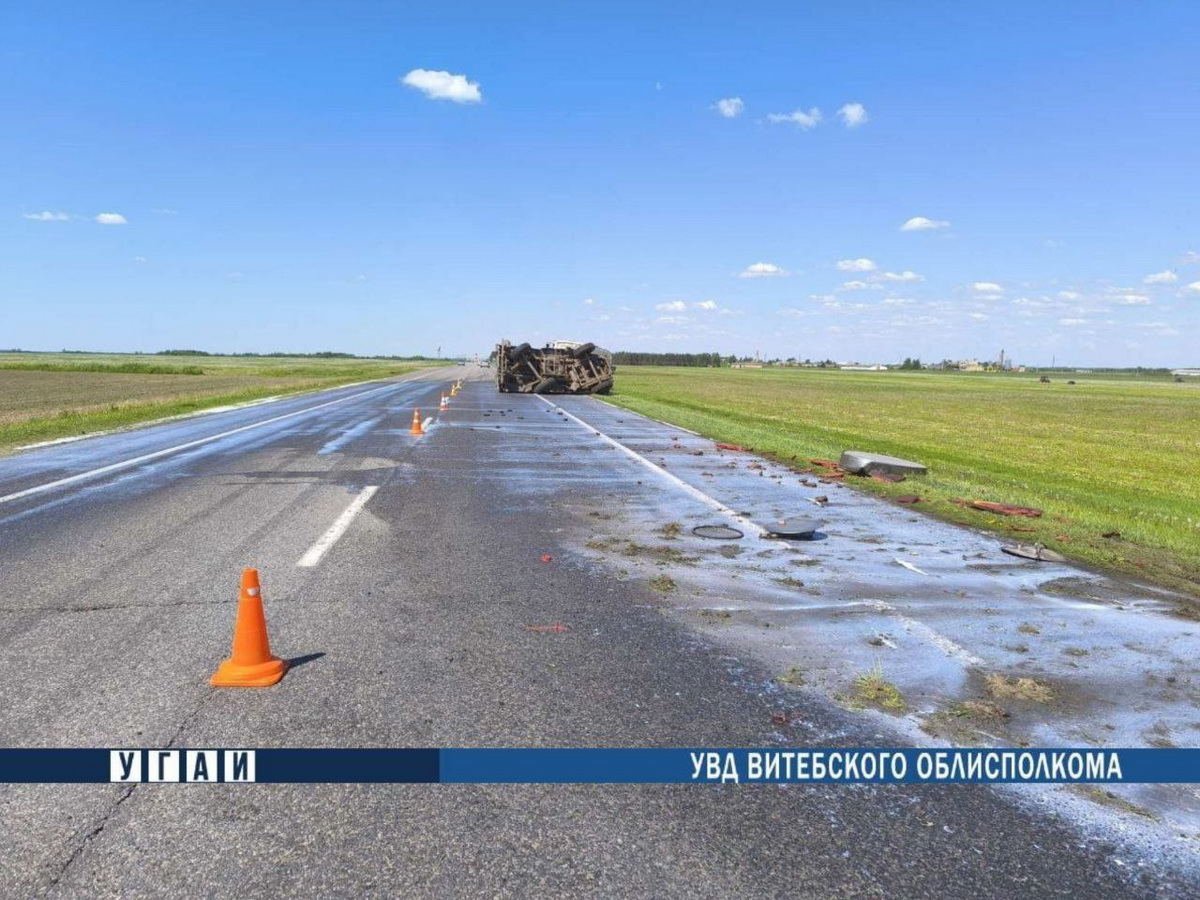 Молоковоз перевернулся в Шумилинском районе