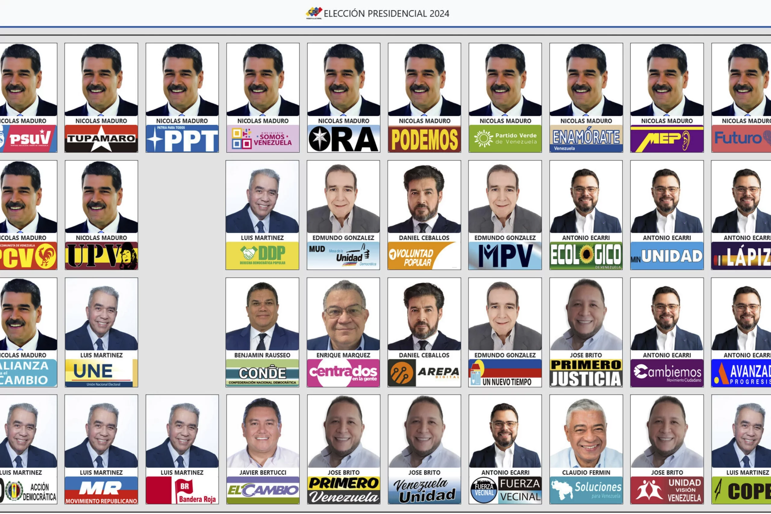 Бюллетень президентских выборов 28 июля 2024 года в Венесуэле