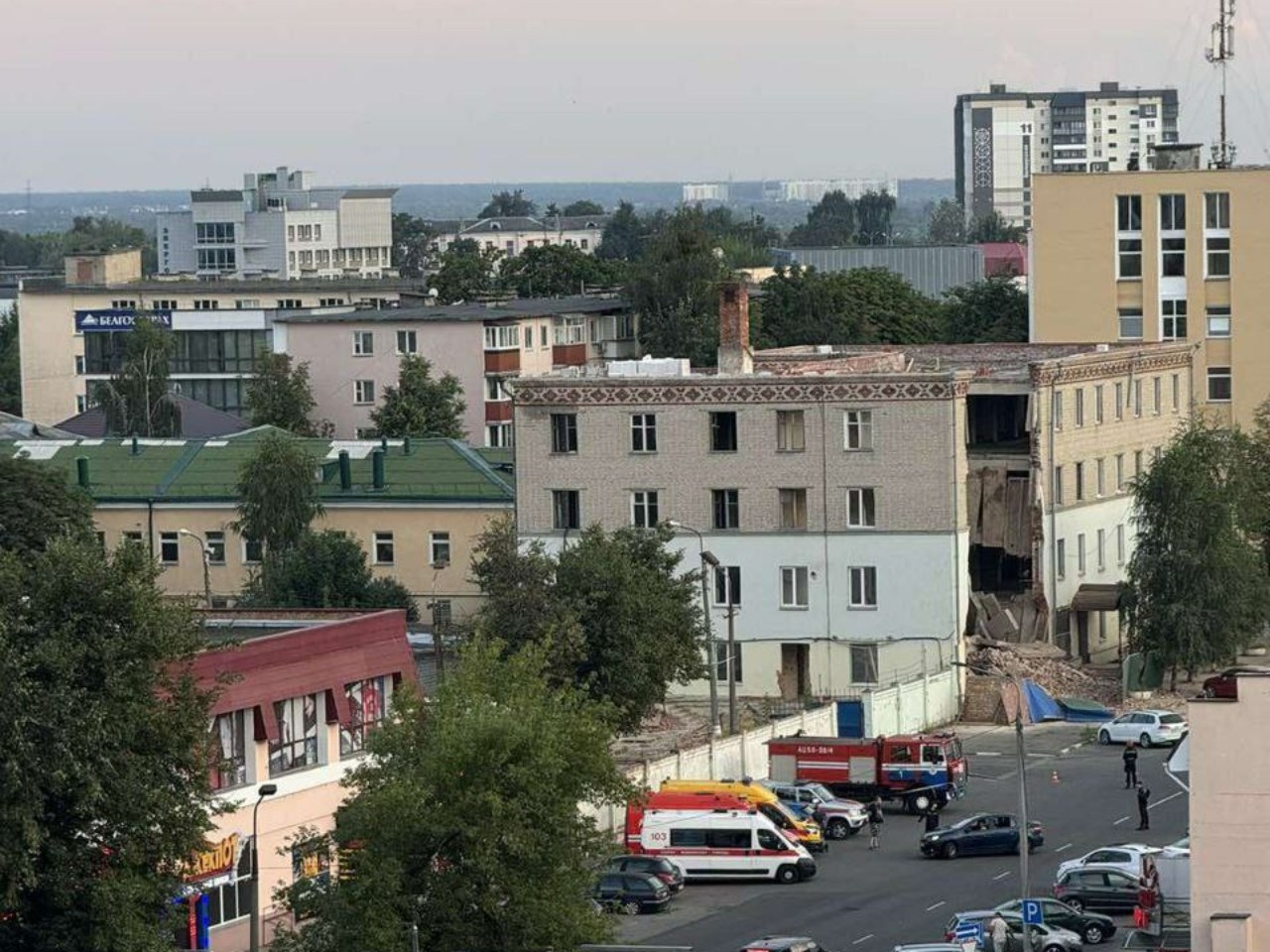 В Гомеле обрушилось здание бывшего РОВД