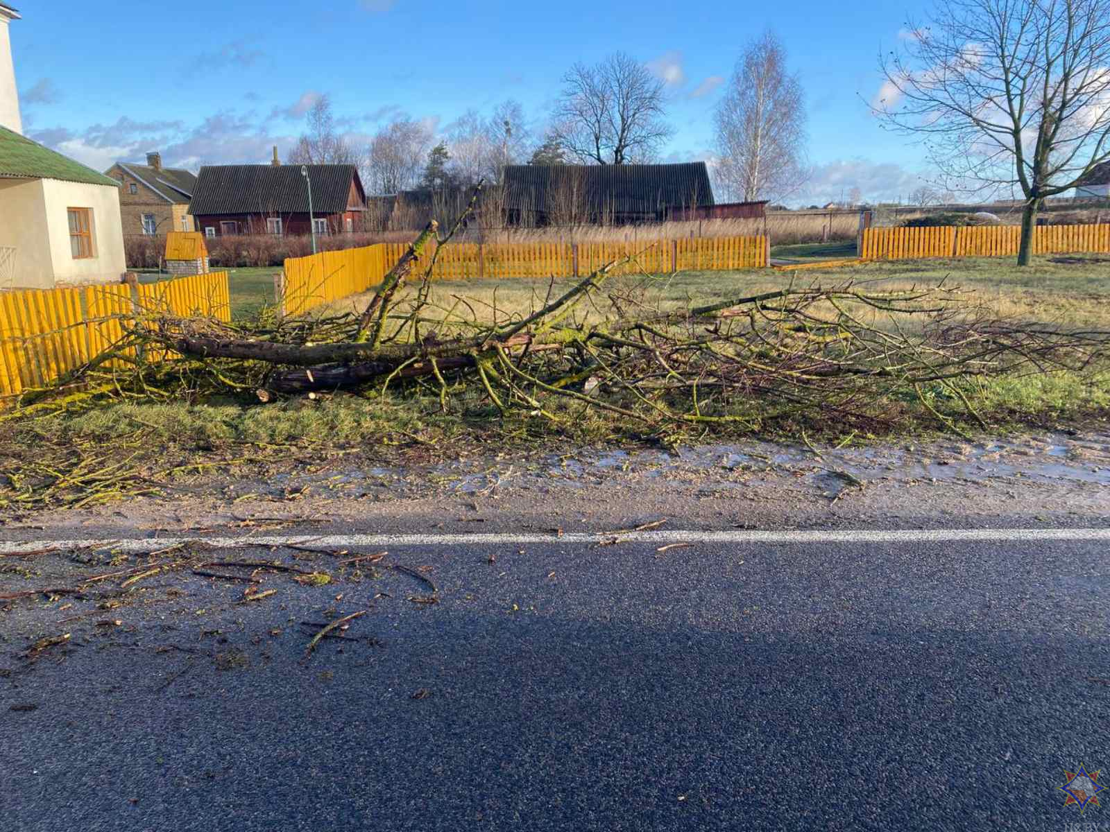 МЧС: от сильного ветра пострадали 54 населенных пункта, разрушен коровник, погибли животные